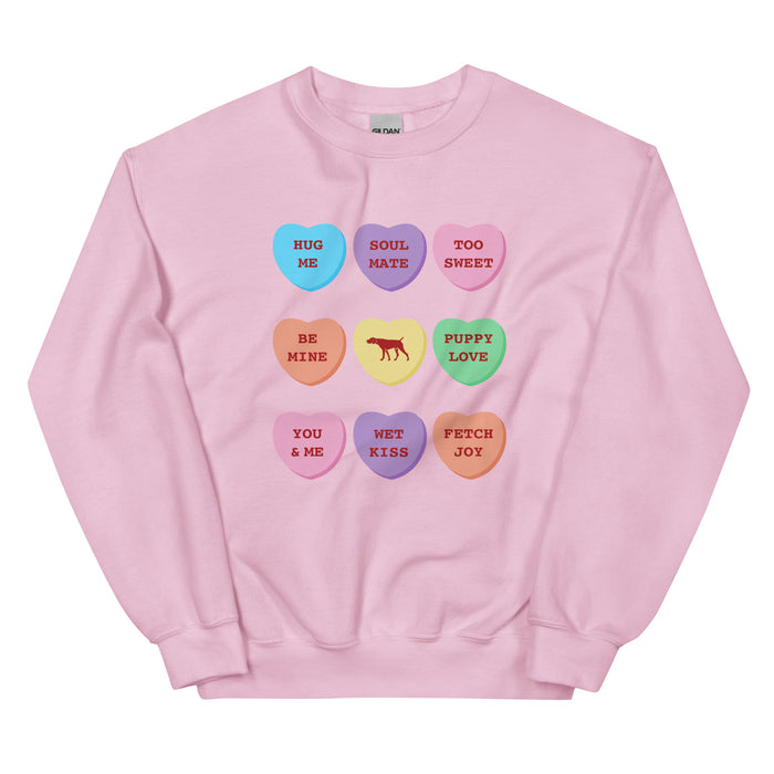 Enlarged Candy Hearts Sweatshirt
